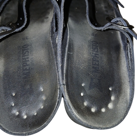 MEPHISTO Elka Black Patent Leather Slide Sandals Women's size 7.5-8 - Picture 5 of 13